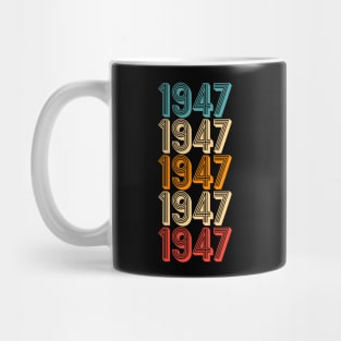 born in 1947 vintage rainbow retro Mug